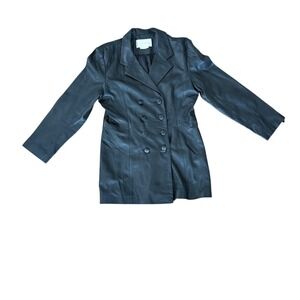 Vintage Margaret Godfrey Leather Jacket Size 14 Blazer Dressy Career